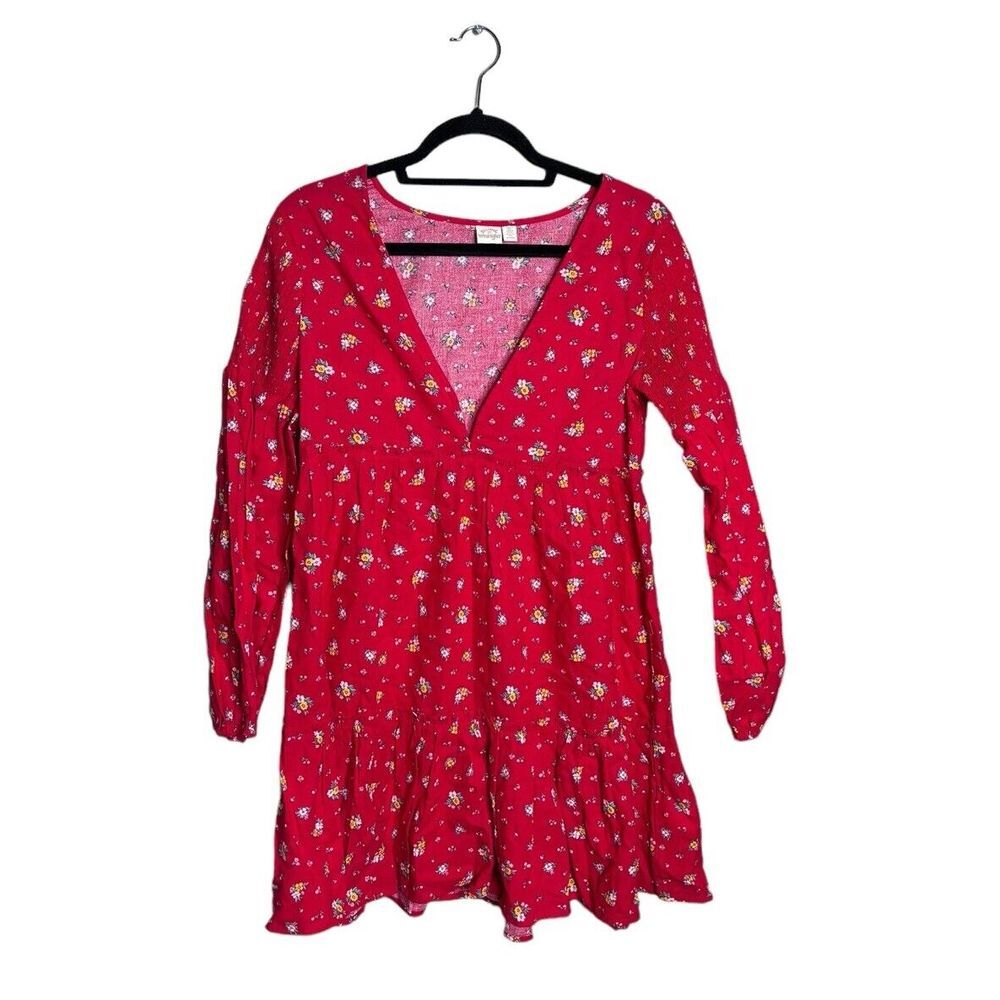 Billabong‎ X Wrangler Size S Red Floral Falling For You Dress Cottage Cowgirl